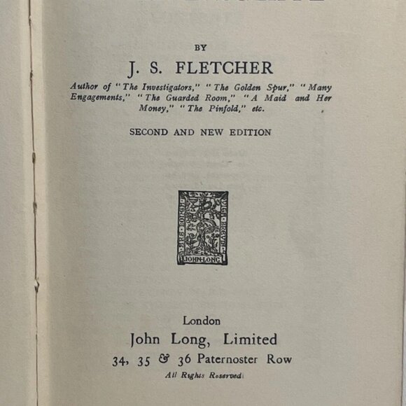 The Shadow of Ravenscliffe by J.S Fletcher Second Edition 1928 - Picture 5 of 6